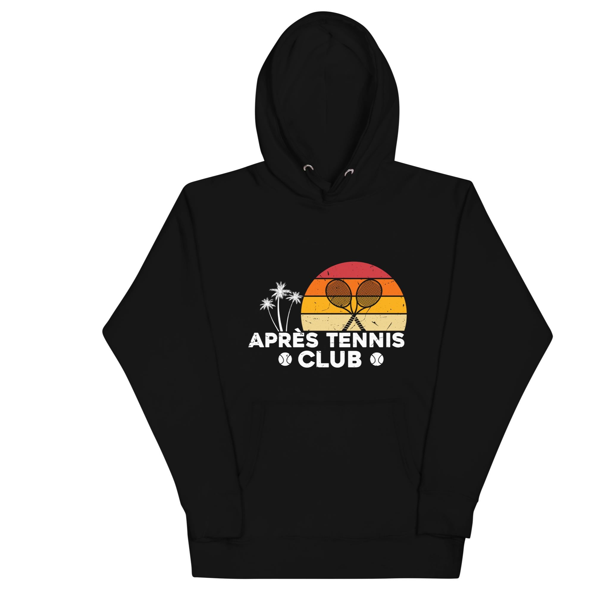 APRÈS TENNIS CLUB PALMS & SUN HOODIE - White Font